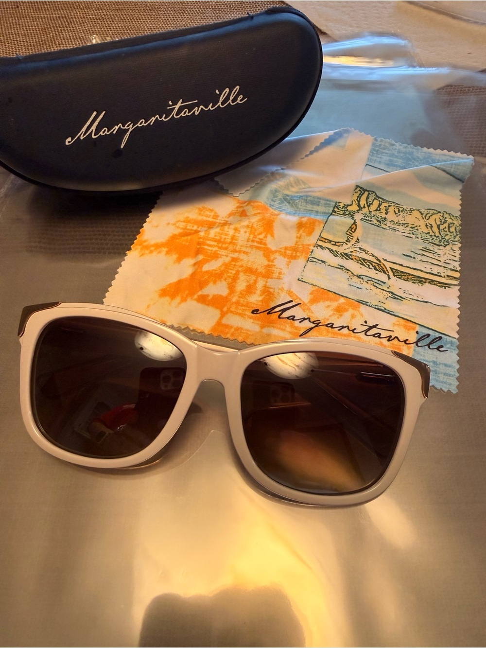 Margaritaville women’s white Sunglasses with Brown Lenses